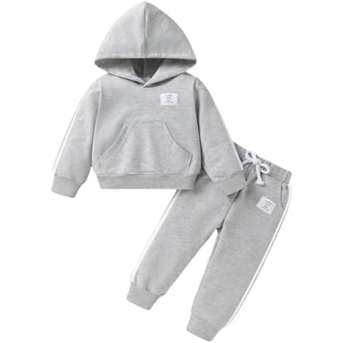 YOUNGER TREE Toddler Baby Clothes Girl Boy Fall Winter Outfits Long Sleeve Hoodie Top and Long Sweatpants Set Sweatsuit