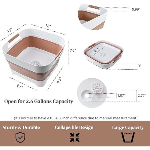 2.6 Gal (10L) Collapsible Wash Basin (Brown)