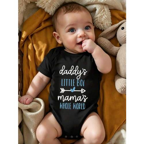 Baby Boy Casual Slogan Print Short Sleeve Romper | SHEIN USA