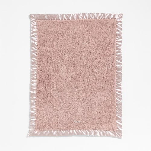 Personalized Satin Trim Rosy Lilac Plush Baby Stroller Blanket