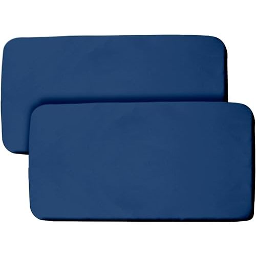BreathableBaby All-in-One Fitted Sheet & Waterproof Cover, for 33" x 15"/84 x 38 cm Bassinet Mattress, Navy (2-Pack)