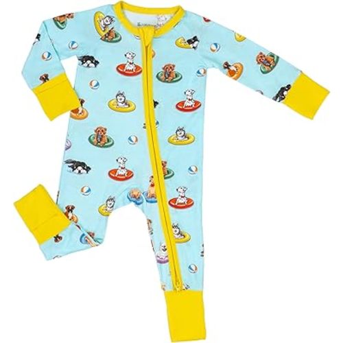LollyBanks Baby Pajamas, Long Sleeve Baby Romper with 2-Way Zipper, 95% Viscose from Bamboo and 5% Spandex, Infant Sleepers