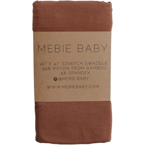 Mebie Baby Rust Stretch Swaddle, Modern and Neutral Swaddle Blanket for Baby Girl or Boy, Soft Baby Blankets, Newborn Swaddle Blanket, 0-3 Month, Comfy Wrap, Baby Essentials & Gifts (47" x 47")