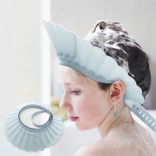 Baby Shower Cap Shield, Bathing Cap Bath Hat Bathing Safe Silicone Protection, Soft Adjustable Visor Hat for Protector Head Eye Ear, Christmas Gifts