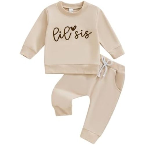 Toddler Infant Baby Girl Fall Winter Clothes Big Sister Little Sister Matching Outfits Sweatshirt Pants Set