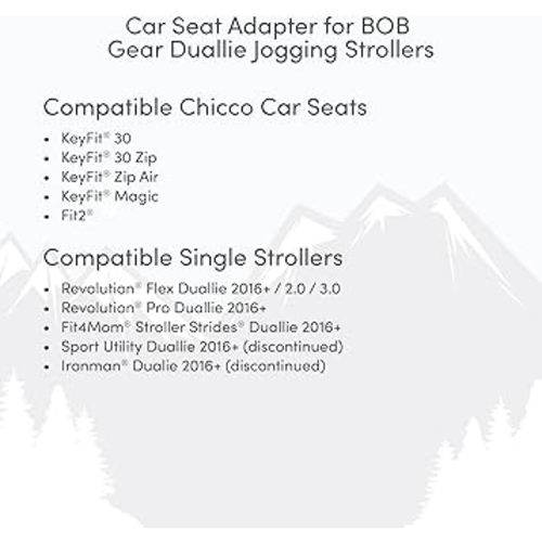 BOB Gear Duallie Jogging Stroller Infant Car Seats Adapter for Chicco Branded Car Seats