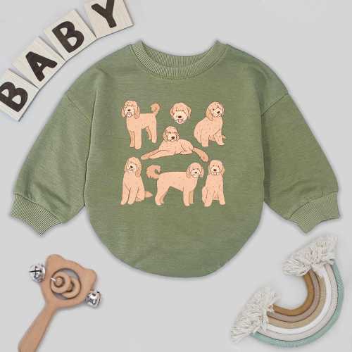 Cute Goldendoodle Baby Romper, Personalized Dog Lover Outfit, Golden Doodle Infant Bodysuit, Puppy Baby Shower Gift, Fall Halloween Romper