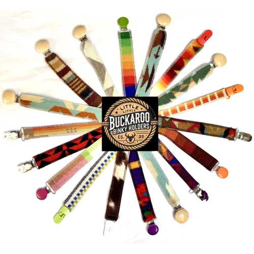 Lil Buckaroos Baby Binky Pacifier Holders-Handmade Oregon Wool-