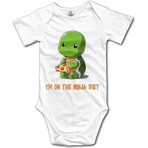 Turtles I'm On The Ninja Diet Cute Bodysuit Toddler Rompers for Infant Baby Girls Boys White,0-6 Months