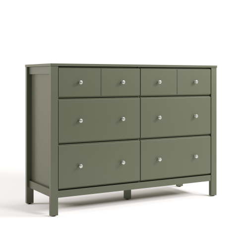 Storkcraft Horizon 6 Drawer Nursery Double Dresser, Olive