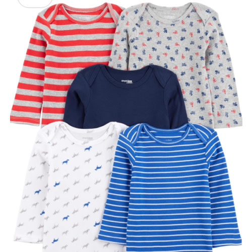 Simple Joys by Carter's Baby-Boys Long-Sleeve Bodysuit Pack of 5Bodysuit