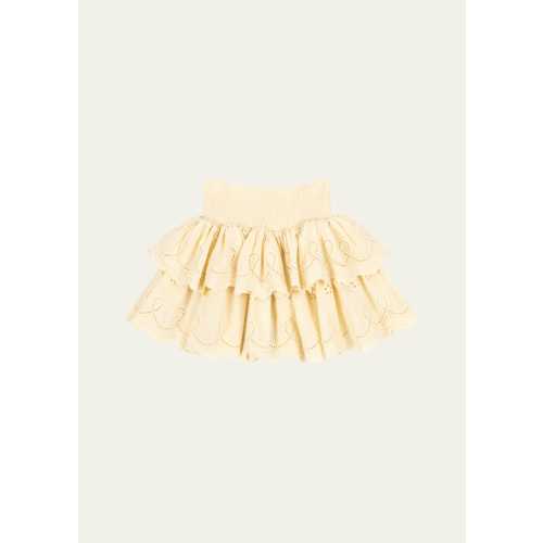 Girl's Posey Embroidered Eyelet Smocked Skirt, Size 18M-10