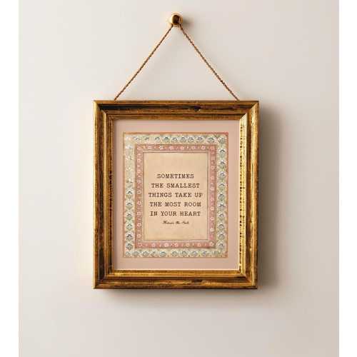 Smallest Things Print – Winnie the Pooh Quote Nursery Art, Baby Girl, Vintage Floral Kids Room