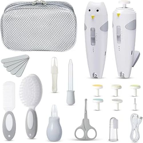 Lictin Baby Grooming Kit, 25 in 1 Baby Electric Nail Trimmer Set, Safe Baby Nail File with Auto Light, Baby Nail Kit Newborn Nursery Healthcare Kit, Portable Baby Care Kit for Infant Toddlers Boys Girls, Baby Registry Shower Gift