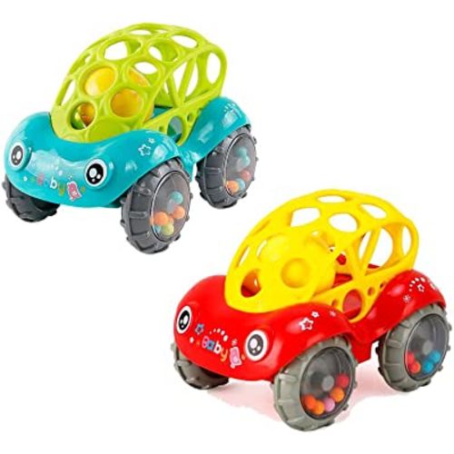 ZHFUYS Rattle & Roll Car,3-12 Months Baby Toys 5 inch boy and Girl Infant Toys Vehicles(2 Pack)