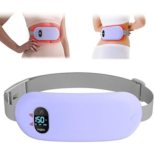 Portable Heating Pad, Upgraded Cordless Electric Fast Heating Pad for Back Belt 6 Heat 6 Vibrating Modes Gifts for Women Girls Her Girlfriend Purple