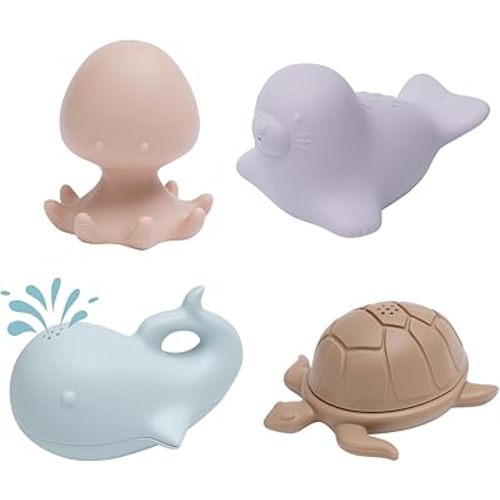 haakaa Ocean Squirter Baby Bath Toy- Mold Free Food Grade Silicone Bathtub Squirt Toys for Toddler 1-3, BPA-Free Squeeze Floating Bath Tub Toys for Babies & Infant 6-12 Months