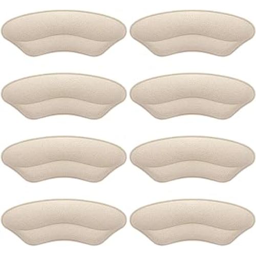 Premium Heel Pads Inserts Grips, Back of Heel Protectors Cushions Liner Prevent Too Big Shoe From Slipping, Blisters, Filler for Loose Fit for Men Women (Beige)