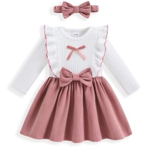 Vibebox Baby Girl Dress Fall Winter Long Sleeve Princess Clothes 3M-3T