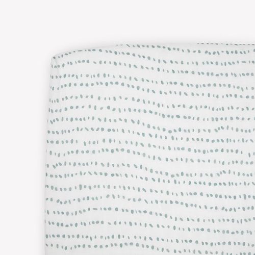 Premium Crib Sheet | Breathable & Super-Soft Muslin Fabric (Stone Stripe)