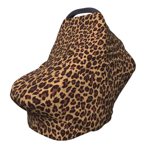 Fotbe Leopard Printed Pattern Car Seat Covers for Babies, Nursing Breastfeeding Cover Infant Carseat Canopy, Soft Stretchy Carrier Cover