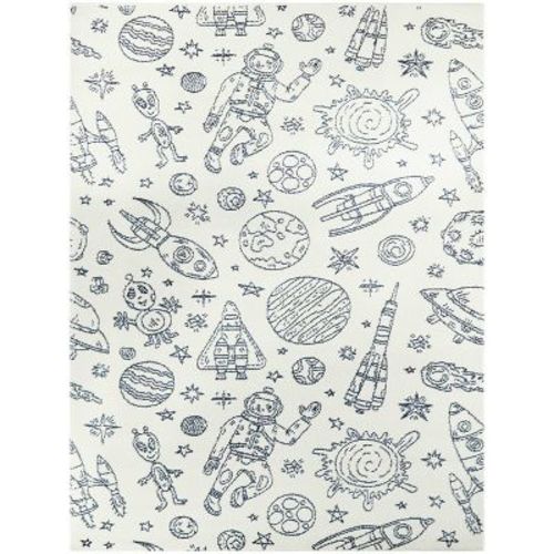 5'3"x7' Rockets And Planets Kids' Rug Cream - Balta Rugs