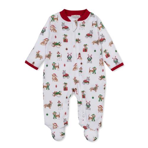 Santa's Merry Pups Zip Footie