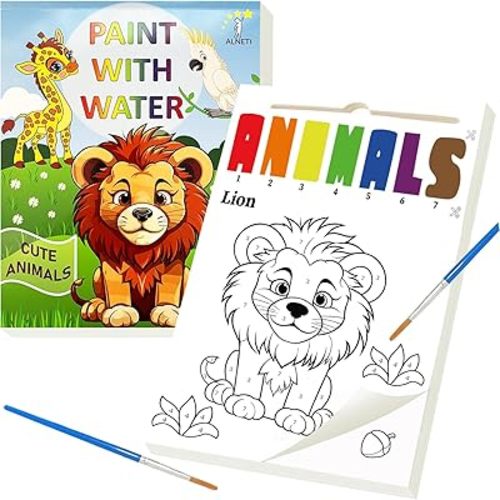 Paint with Water Books for Toddlers - Watercolor Painting Book - Children Arts and Crafts for Kids Ages 2-4 4-8 - Toddler Activities 2 3 5 4 Year Old - Art Craft Kits - Water Coloring Book Animals