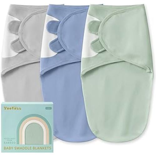 Yoofoss Baby Swaddle for Newborns 0–3 Months, Adjustable Soft & Breathable Swaddles,Noiseless Closure Swaddle Sleep Sack, Durable & Snug Fit