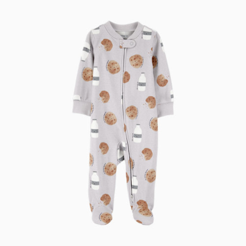 2-Way Zip Cotton Sleep & Play Pajamas - Milk & Cookies