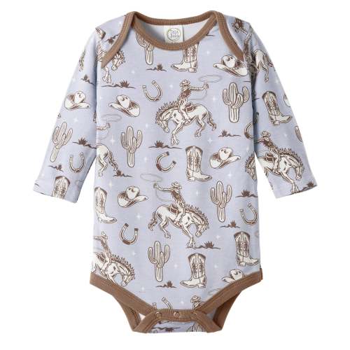 Wild Wrangler/Blue Western Cowboy Bamboo Baby Boy Bodysuit – Celebrate This