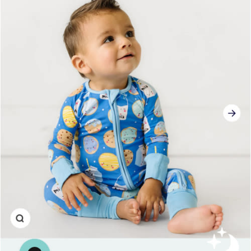 Blue Cookies & Milk Zippy - Little Sleepies