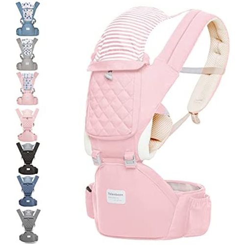 Baby Carrier, 6-in-1 Baby Carrier Newborn to Toddler, Baby Carrier with Hip Seat Lumbar Support 7-41 lbs, Baby Soft Carrier for All Seasons & Positions, Adjustable Size for Shopping Hiking Travelling