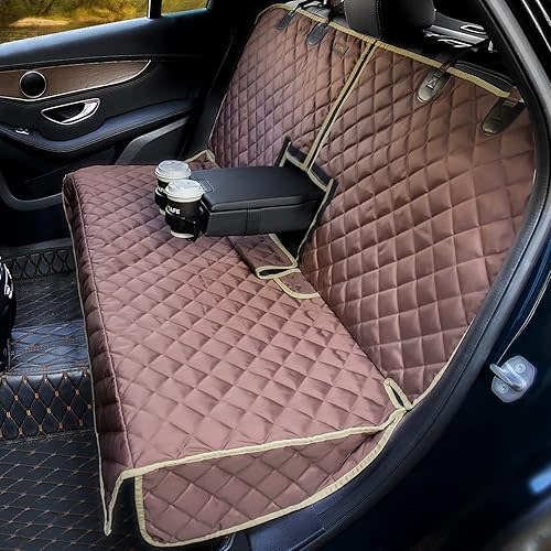 iBuddy Car Seat Cover Waterproof Back Seat Cover for Kids and Dogs Without Smell Heavy Duty and Nonslip Rear Seat Protector Non Stick Fur Bench Seat Cover for SUV Van Easy to Install Machine Washable