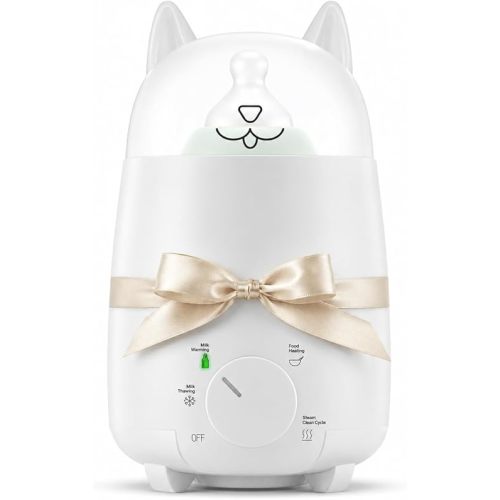 Baby Bottle Warmer for Breastmilk and Formula, 8-in-1 Defroster, Baby Food Heater, Steam Care Cycle, BPA-Free PP, CPSIA-Tested, 24H Keep Warm, Night Light, Auto Shut-Off