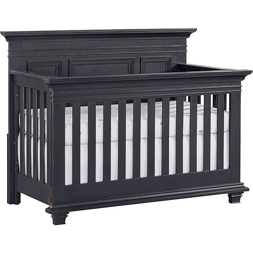Oxford Baby Weston 4-in-1 Convertible Baby Crib, Midnight Slate, Green Guard Gold Certified