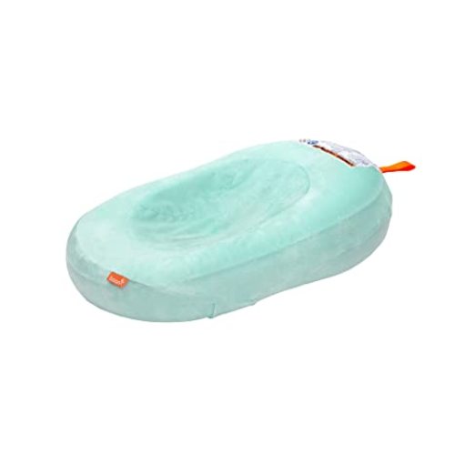 Boon Puff+ Inflatable Baby Bather - Infant Bathtub Includes Microfleece Cover, Swaddle Wings, and Storage Bag – Inflatable Baby Bathtub for Newborns and Infants