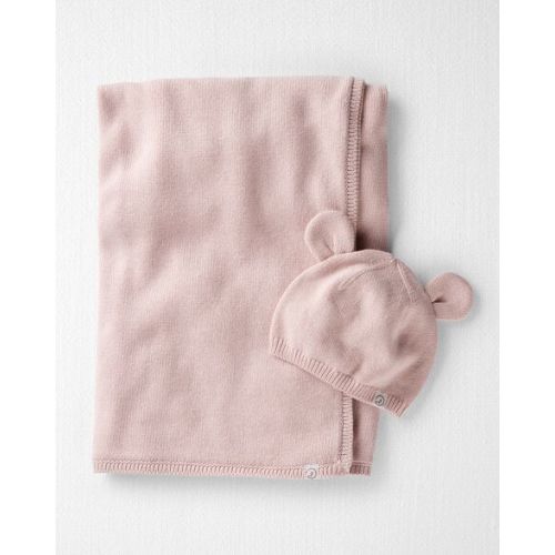 Baby Girl Organic Cotton Sweater Knit Blanket and Cap Gift Set - Little Planet | Carter's