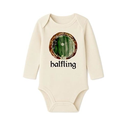 Halfling Bodysuit - 100% Cotton -Cream Color (Cream, Long Sleeve 0-3 Month)