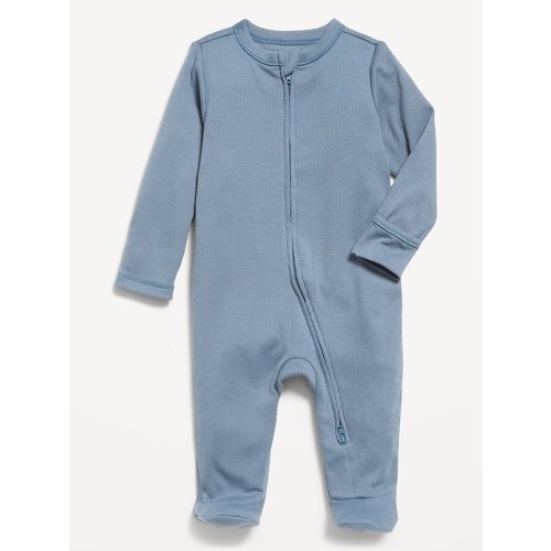 Ribbed 2-Way-Zip Sleep & Play Footed One-Piece for Baby