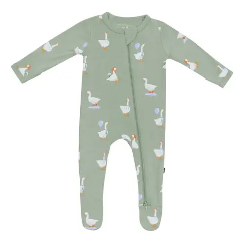 Zippered Footie in Silly Goose