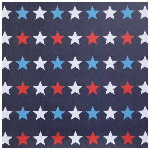 Patriotic Stars Scrapbook Paper - 12" x 12"