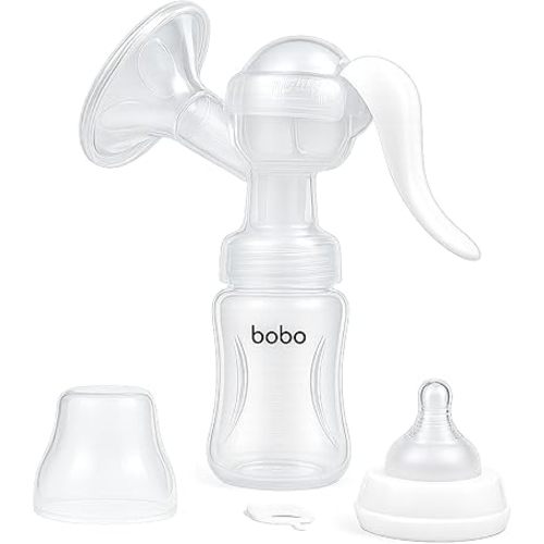YOHKOH Manual Breast Pump with Silicone Cushion - Ultra Comfort & Quiet, BPA Free, 180ml (6oz) Milk Collector, Portable Breast Milk Catcher Baby Feeding Pumps