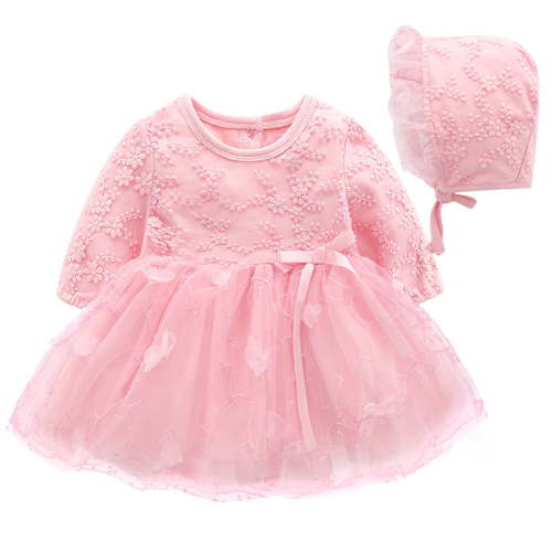Baby Clothes 0-3 Months Newborn Toddler Baby Girl Clothes Outfits Cute Long Sleeve Embroidery Lace Mesh Princess Dress Hat Set Baby Hats 0-3 Months Flower Girl Dresses for Wedding - Walmart.ca