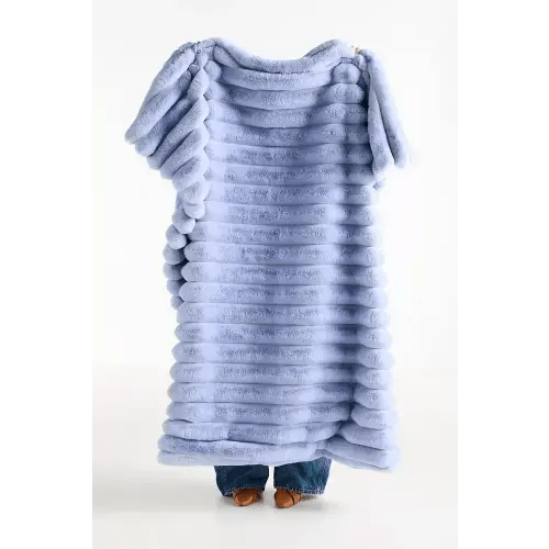 Tipped Puffer Faux Fur Throw Blanket | Anthropologie