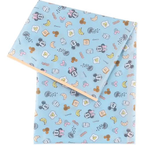 Bumkins Disney Baby Splat Mat for Under High Chair, Babies Toddlers Eating Mess Mat, Waterproof Reusable Cloth for Arts and Crafts, Play Mat for Kids, Floor or Table, Fabric 42inx42in, Mickey & Minnie