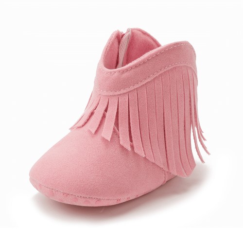 Meckior Baby Girls Boys Boots Infant Cowboy Tassel Booties Newborn Moccasins Shoes for 3-18 Months