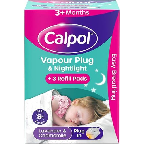 Calpol Vapour Plug Nightlight Lavender Chamomile 3+ Months (Orange Light)- Plug and 3 refills