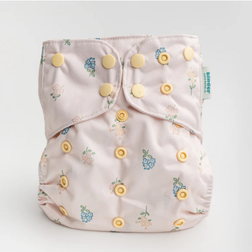 Floral: Essentials Pocket Cloth Diaper with Athletic Wicking Jersey, Grows with your Baby