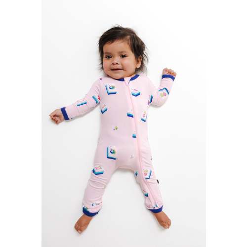 Zippered Romper in Sakura Mahjong